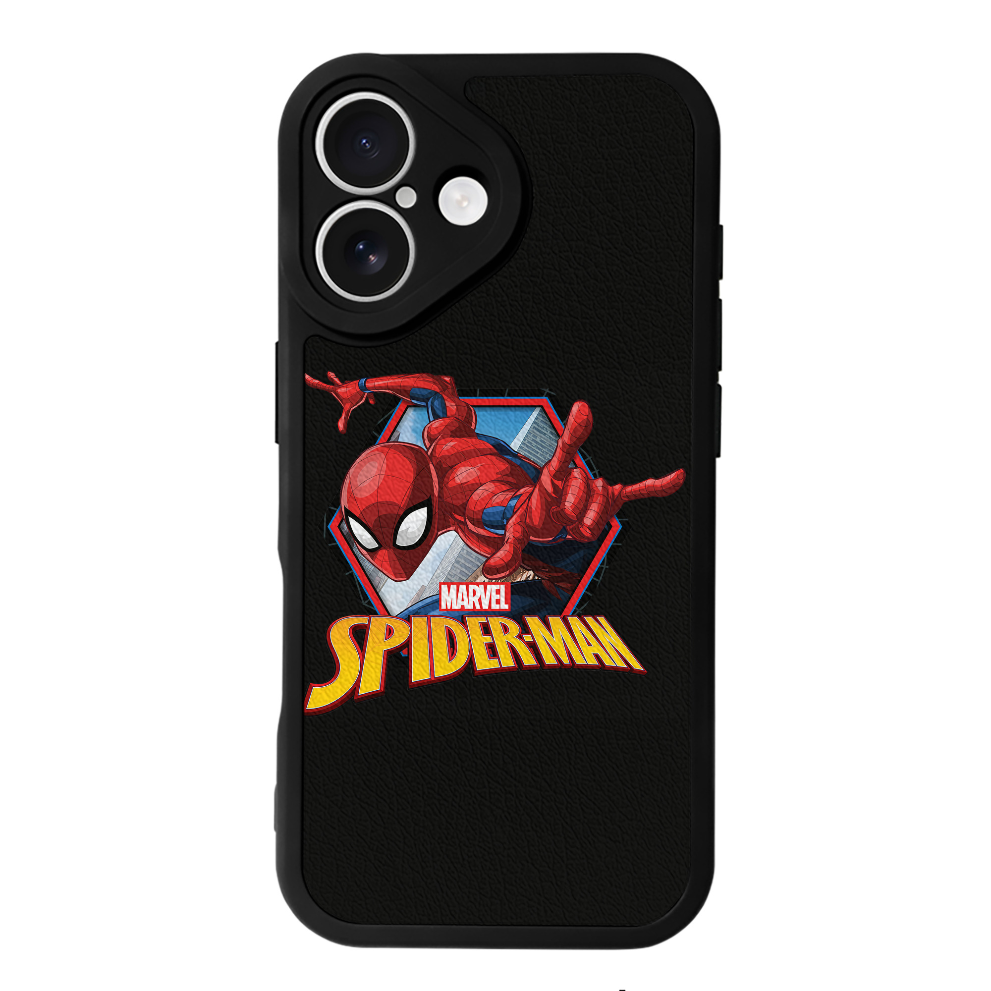 Spider Man スパイダーマン 【iPhone 16シリーズ対応】シリコンスマホケース（レザー調） 材質：シリコン